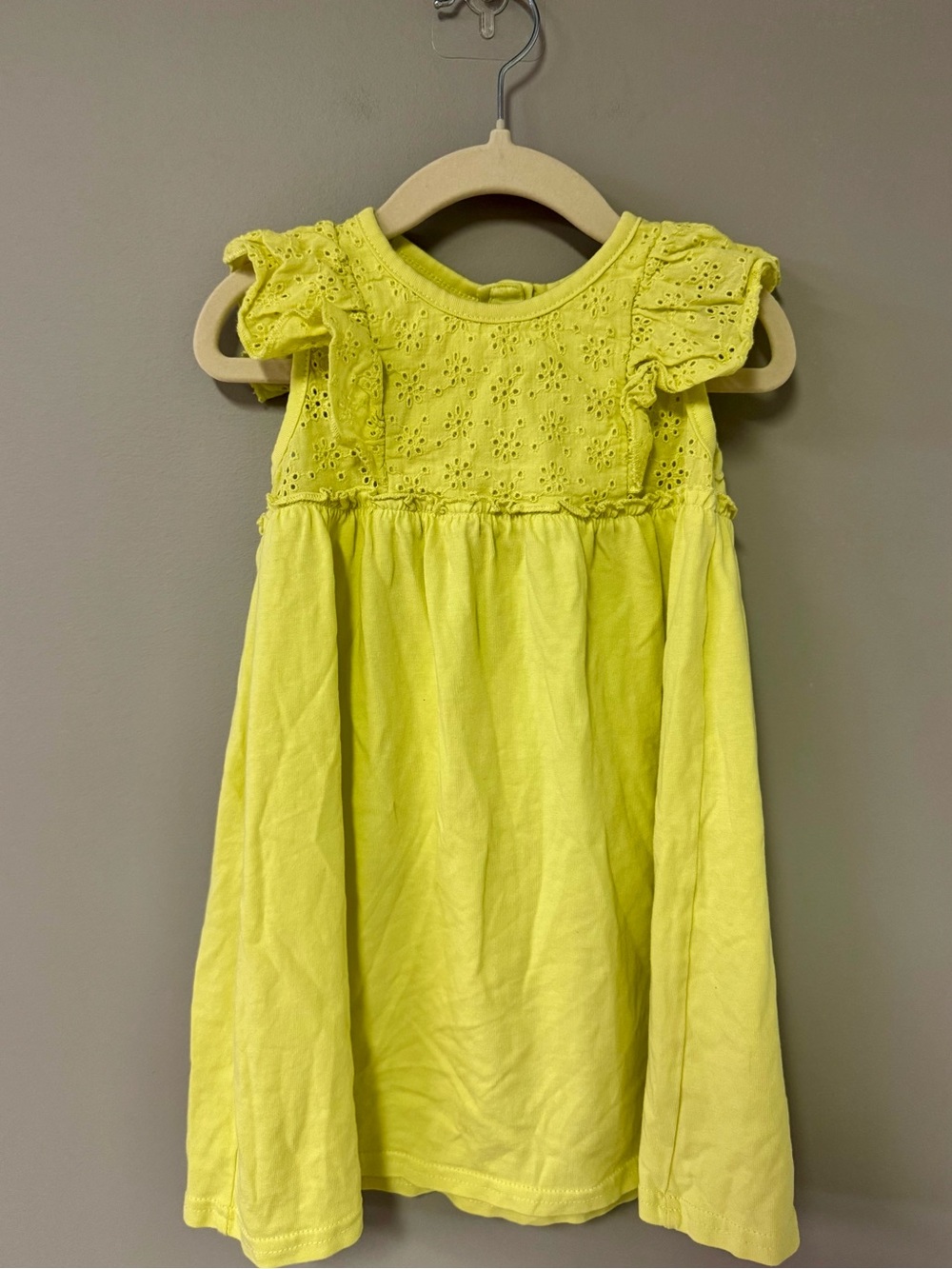 George Yellow Eyelet Flutter Dress for Girls